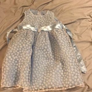 Blue George with flowers and silk ribbon